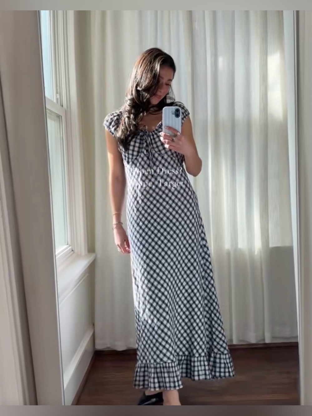 BNWT✨Universal Thread Puff Short Sleeve Gingham Dress - Picture 5 of 7